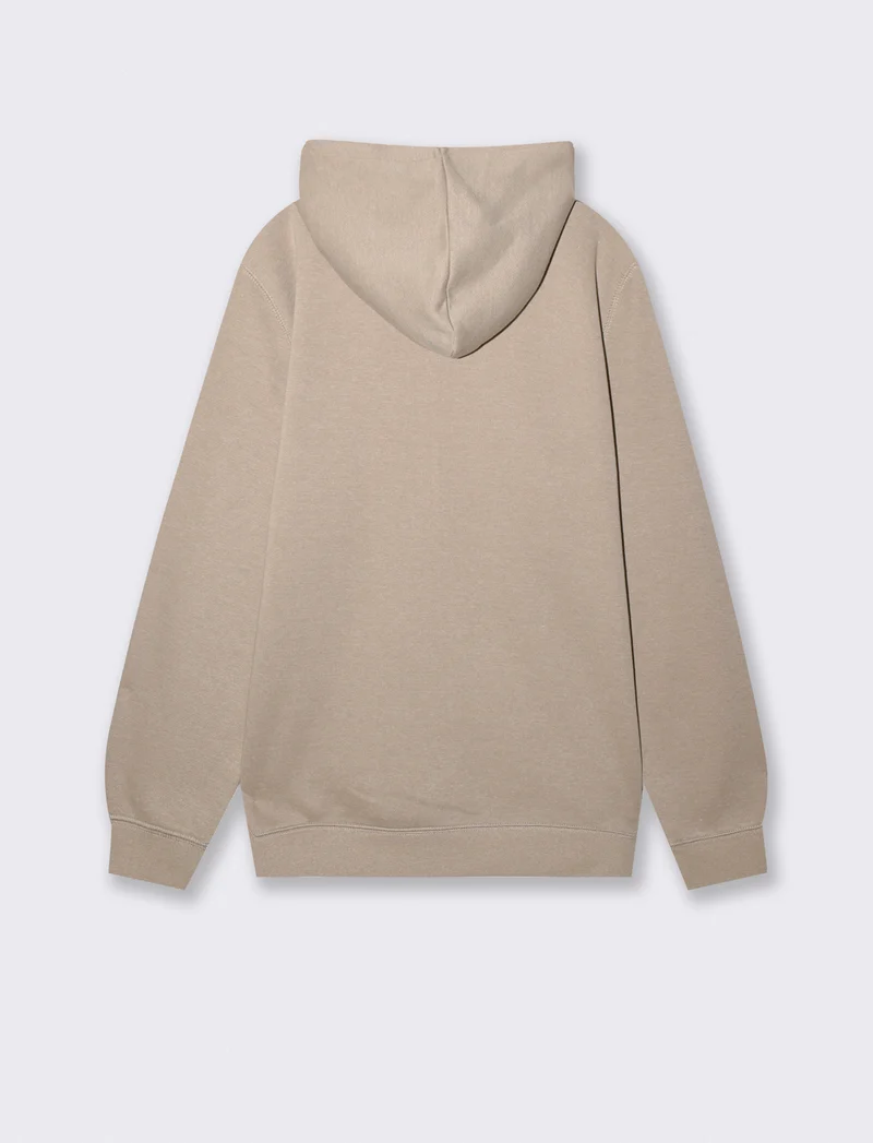 Felpa con cappuccio e cerniera melange - Beige