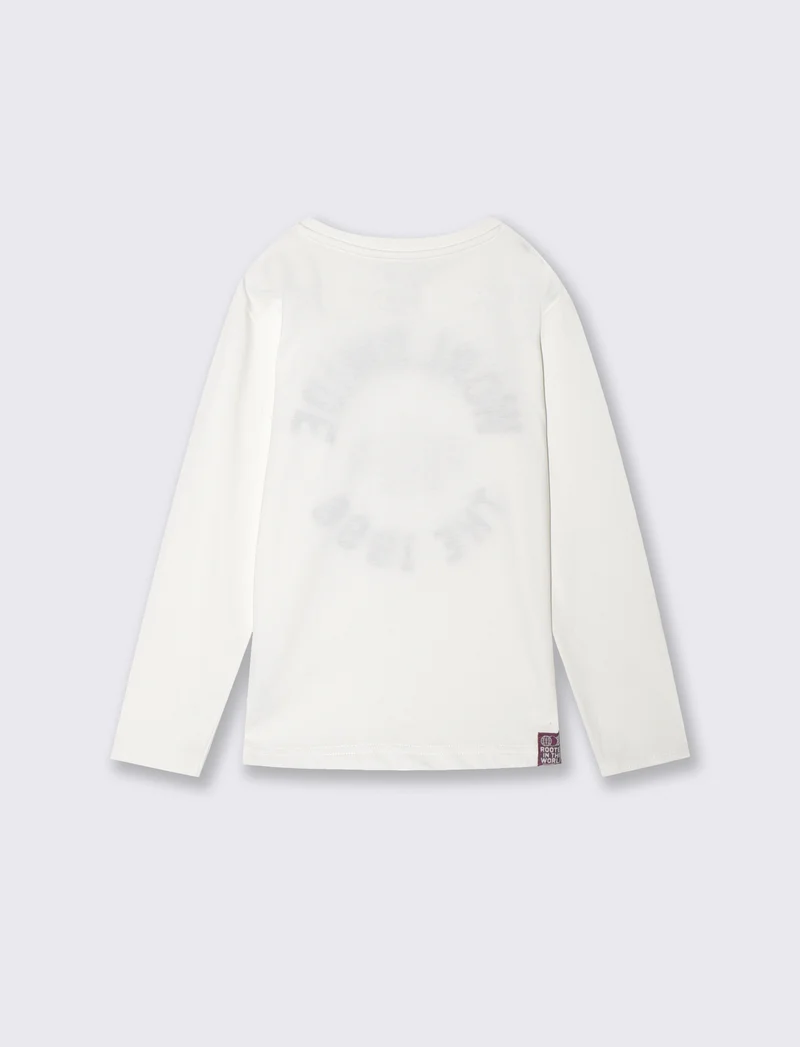 T-shirt cotone con stampa e ricamo - Bianco latte