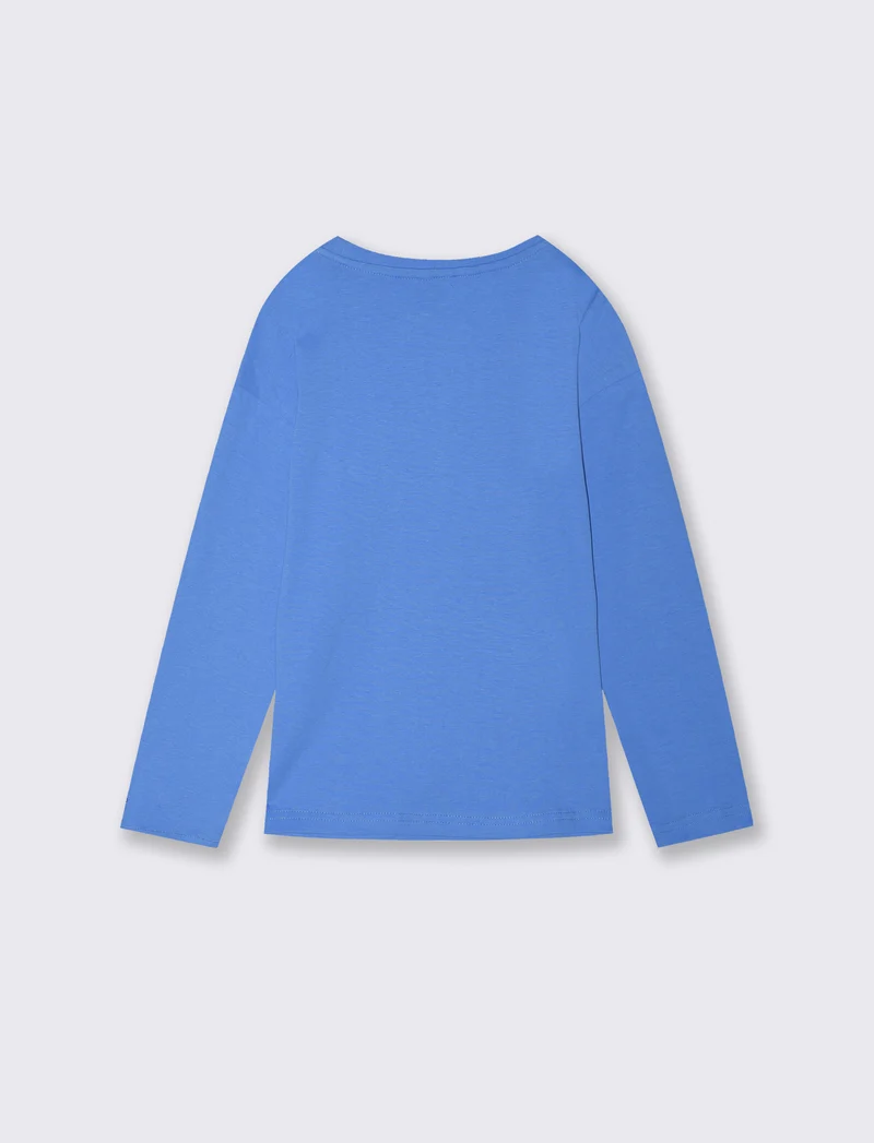 T-shirt Sonic maniche lunghe in cotone - Azzurro