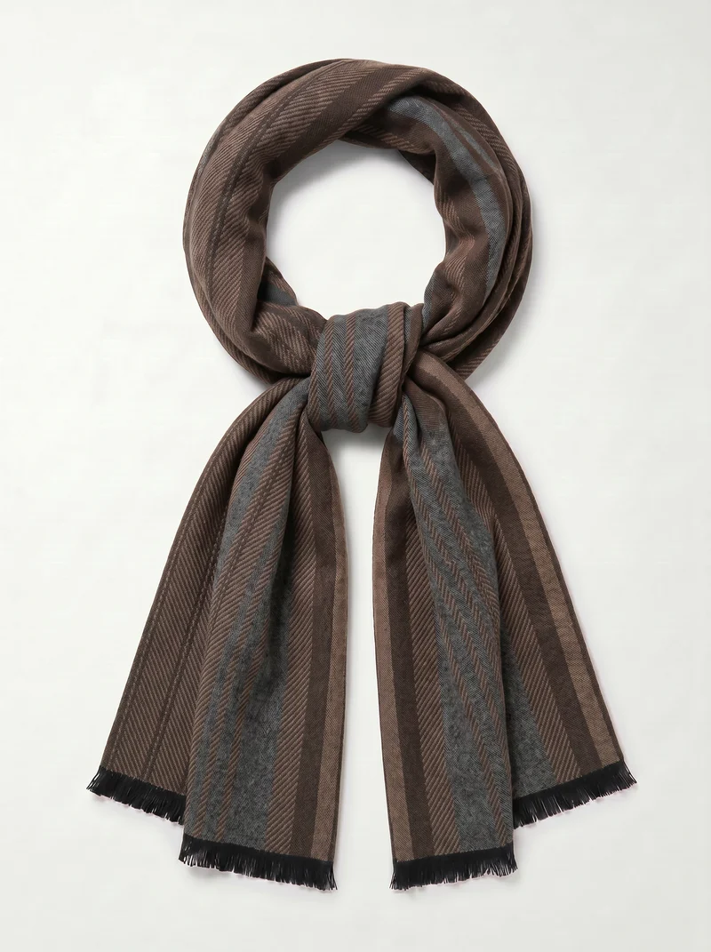 Sciarpa uomo righe grandi eleganti - Beige
