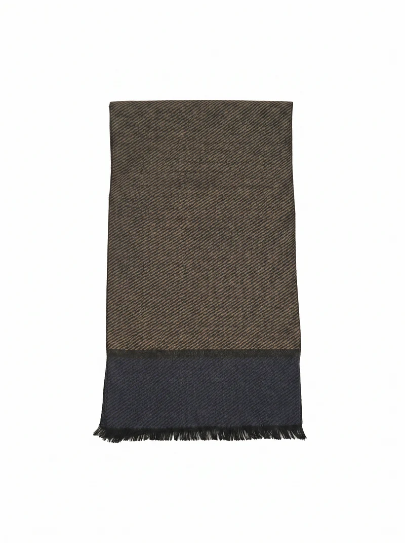 Sciarpa uomo righe oblique eleganti - Nero
