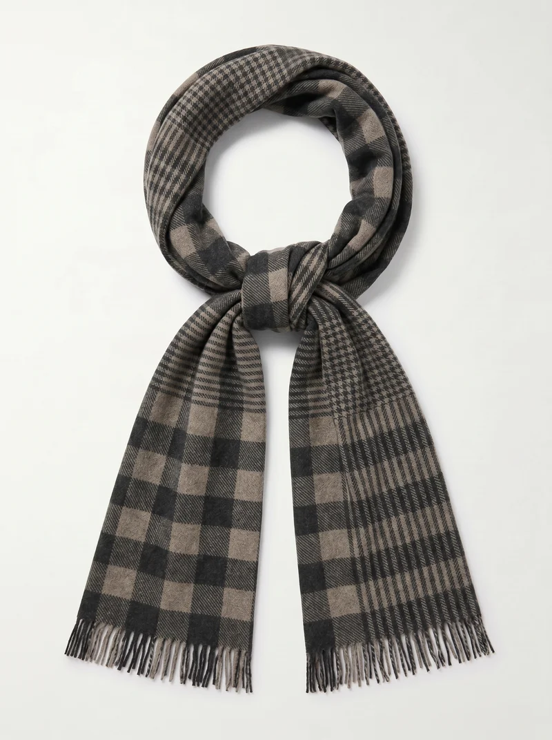 Sciarpa uomo a quadroni eleganti - Beige