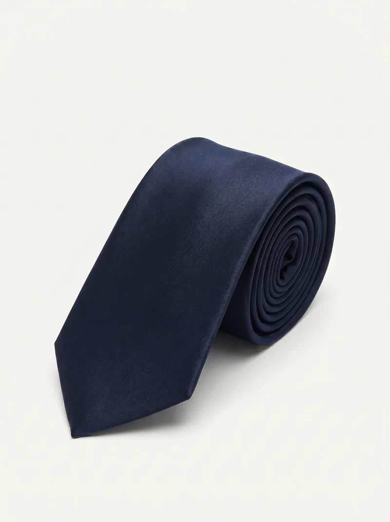 Cravatta liscia 8cm per uomo elegante - Blu navy