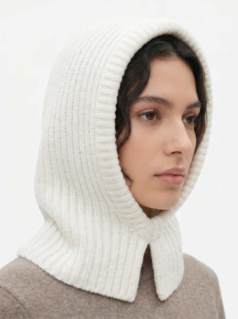 Cappuccio Balaclava elegante - Bianco panna