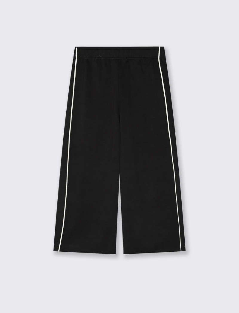 Jogger a gamba larga in tessuto tecnico - Nero