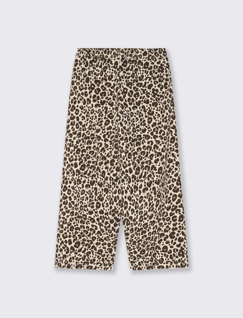 Jogger gamba larga con stampa trendy - Leopardato