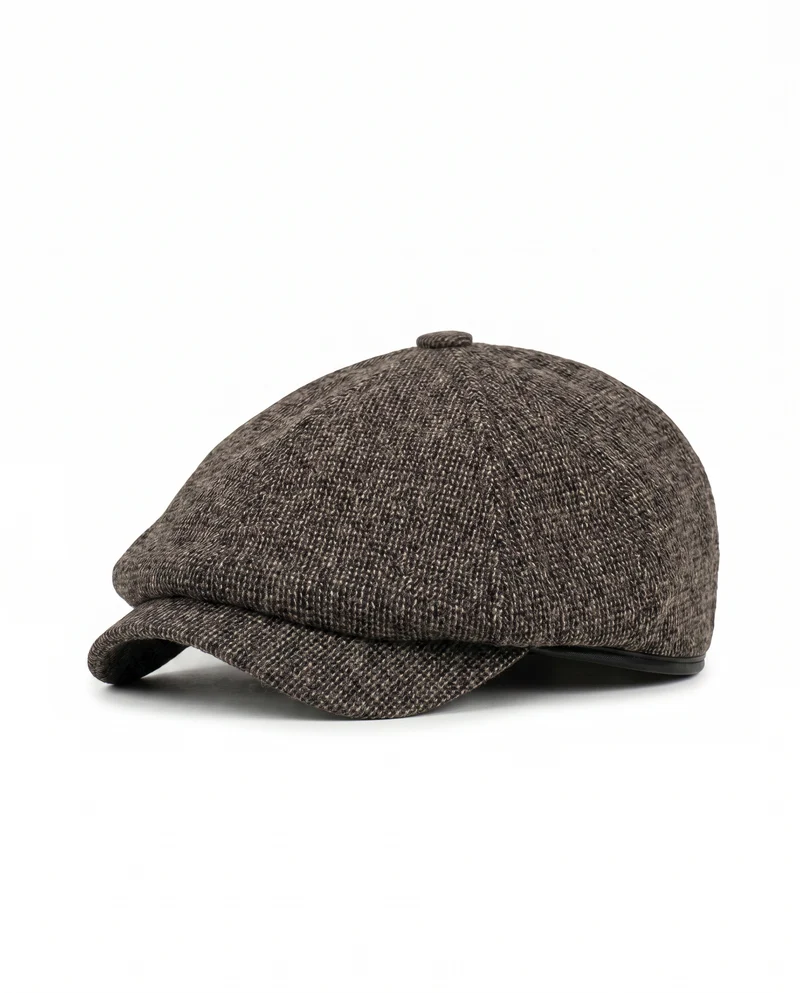 Coppola in tessuto con elastico elegante - Moro