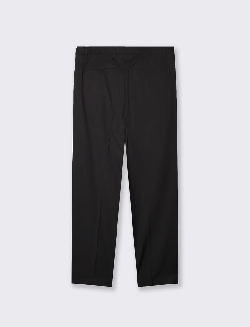 Pantaloni Chino Formali con Fibbia Laterale - Nero