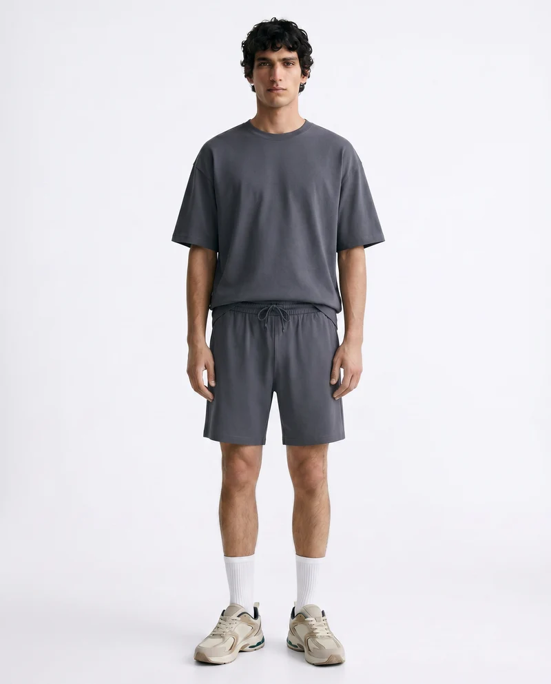 Bermuda Jogger Relaxed Fit in Cotone - Avion