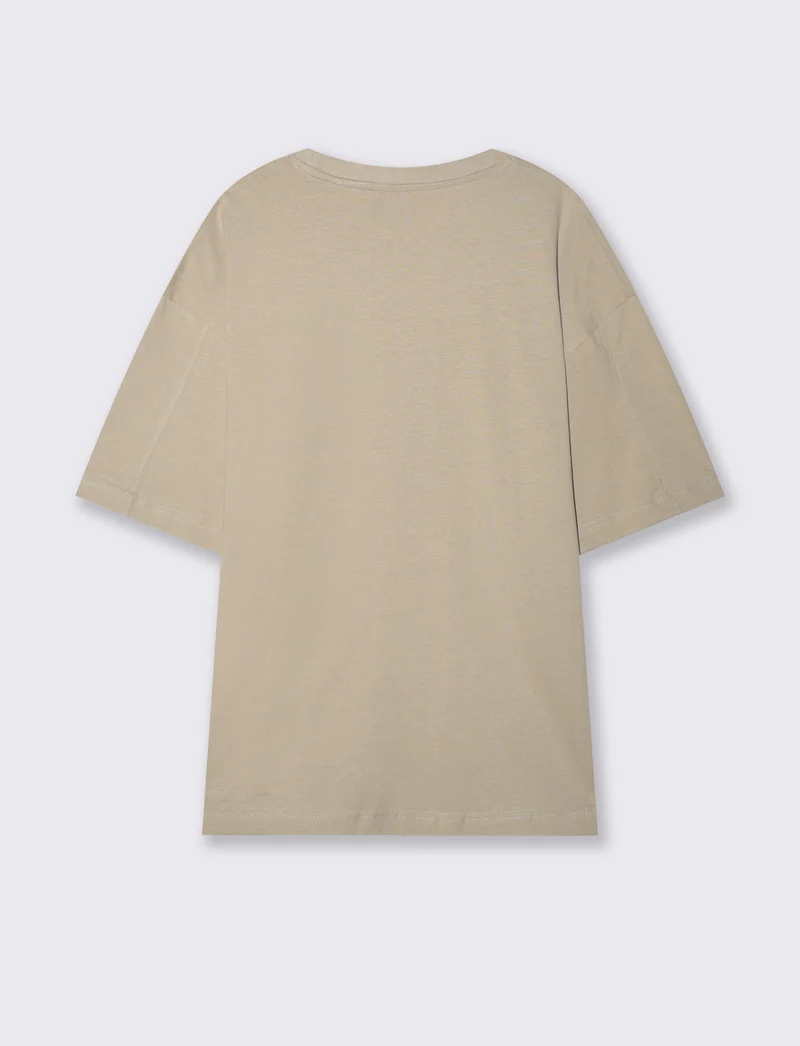 T-shirt uomo jersey relaxed fit maniche corte - Grigio stone