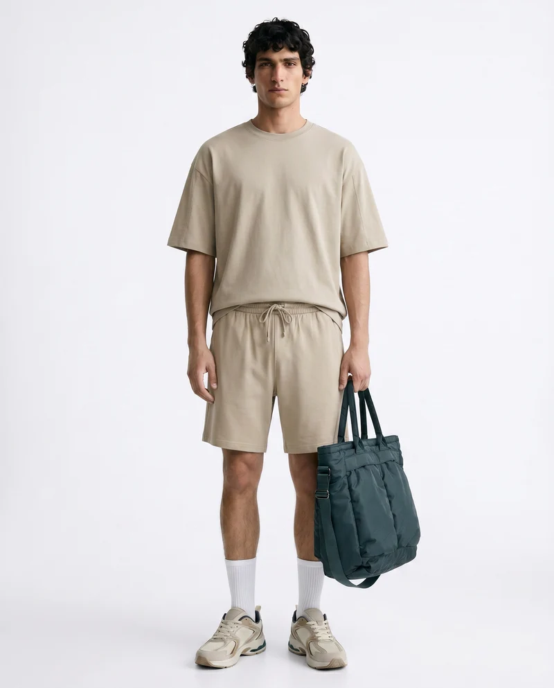 T-shirt uomo jersey relaxed fit maniche corte - Grigio stone
