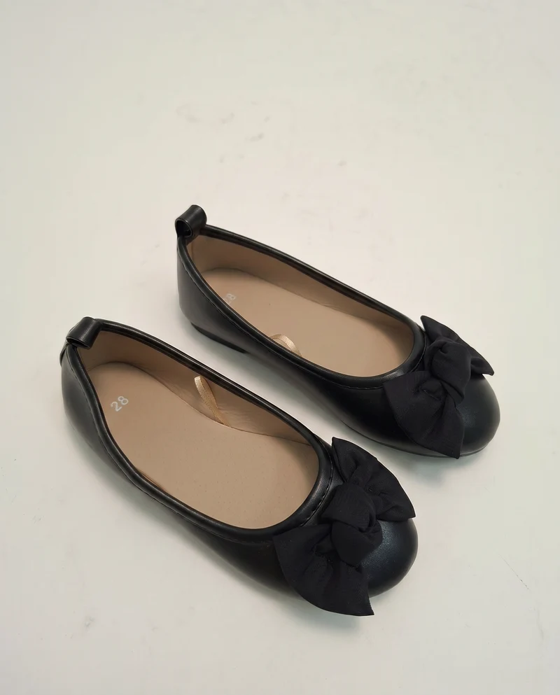 Ballerina con fiocco in poliuretano nero - Nero