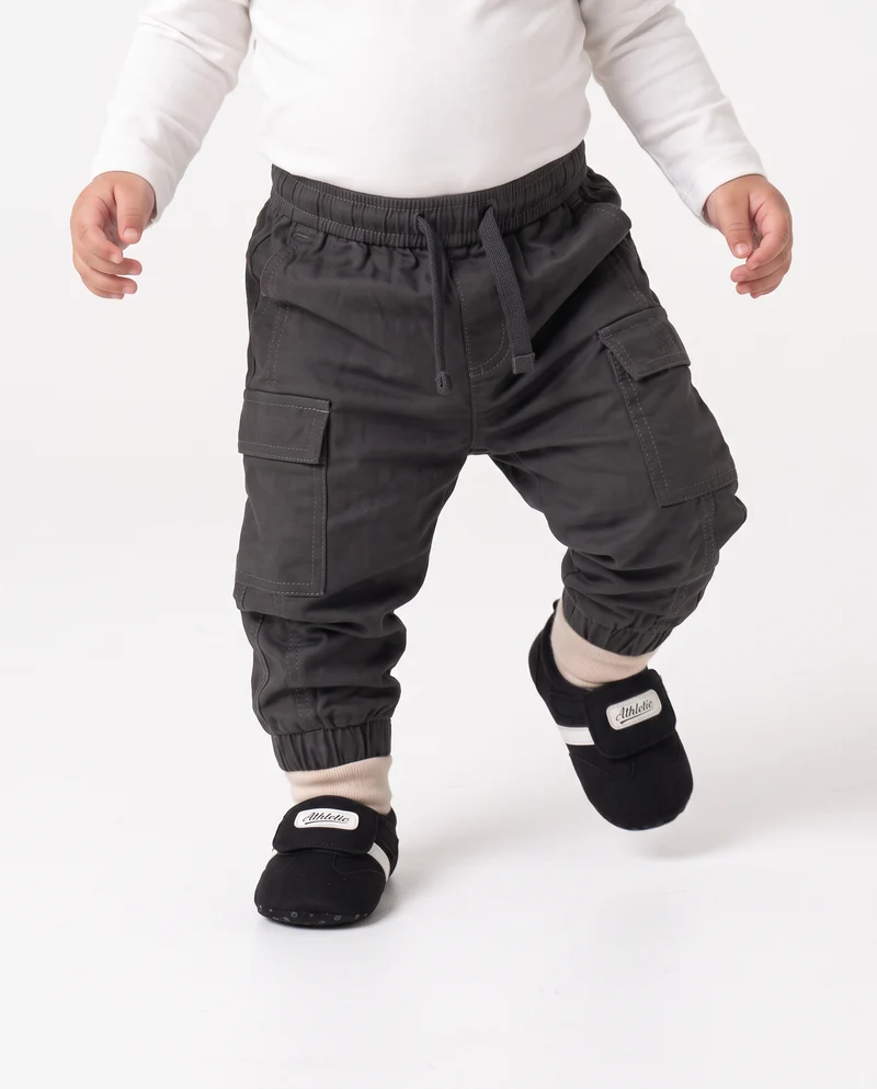 Pantaloni cargo foderati con tasche - Grigio piombo