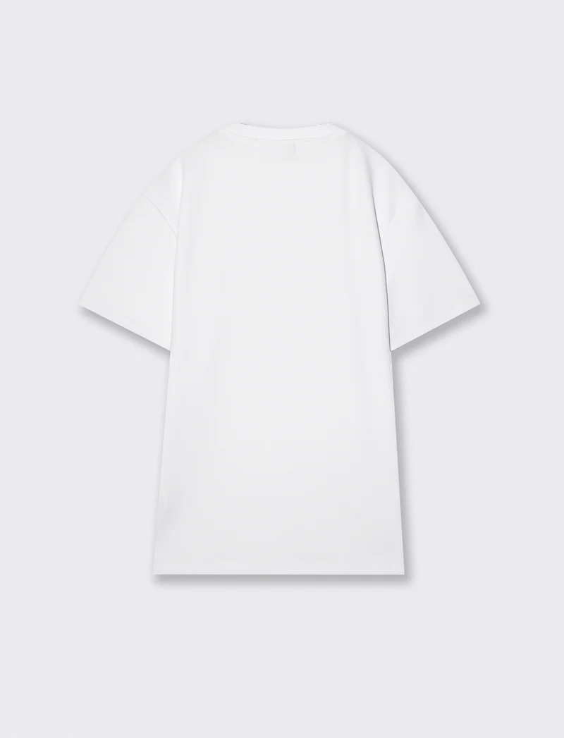 T-shirt girocollo micro waffle regular fit - Bianco
