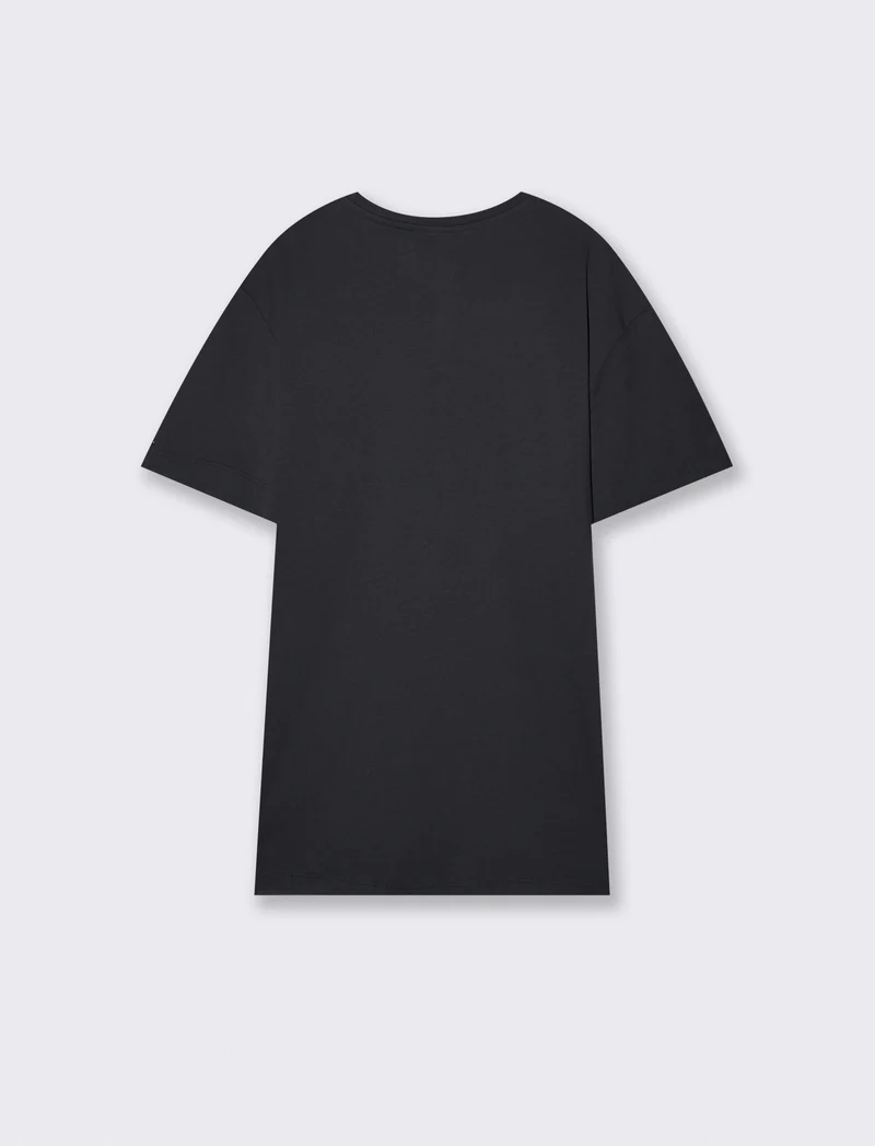 T-shirt cotone con stampa degradè - asfalto