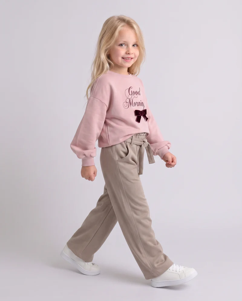 Pantalone gamba ampia morbido e glamour - Beige