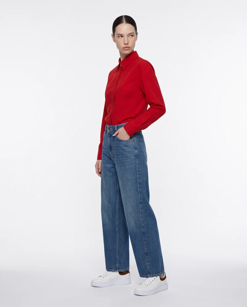 Camicia Slim con Pinces Elegante - Rosso
