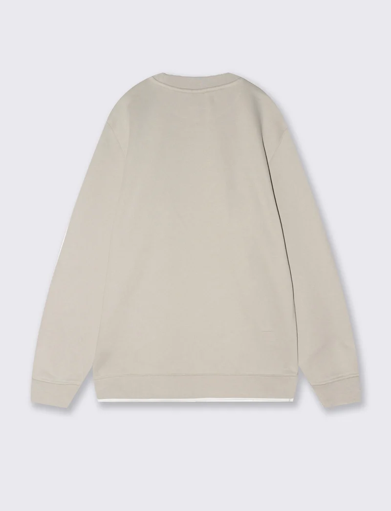 Felpa girocollo con contrasti eleganti - Grigio ghiaccio