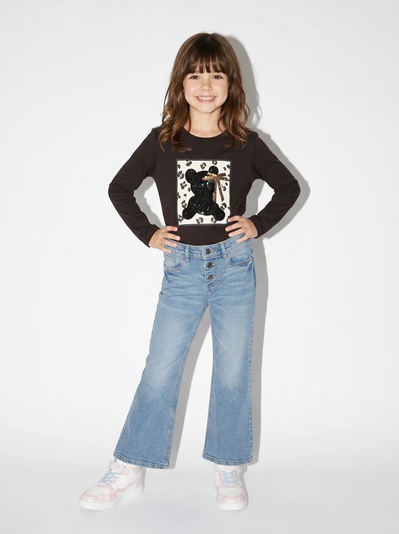 Maglia in cotone manica lunga - Marrone cioccolato