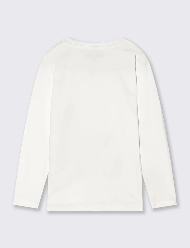 Maglia in cotone manica lunga - Bianco latte