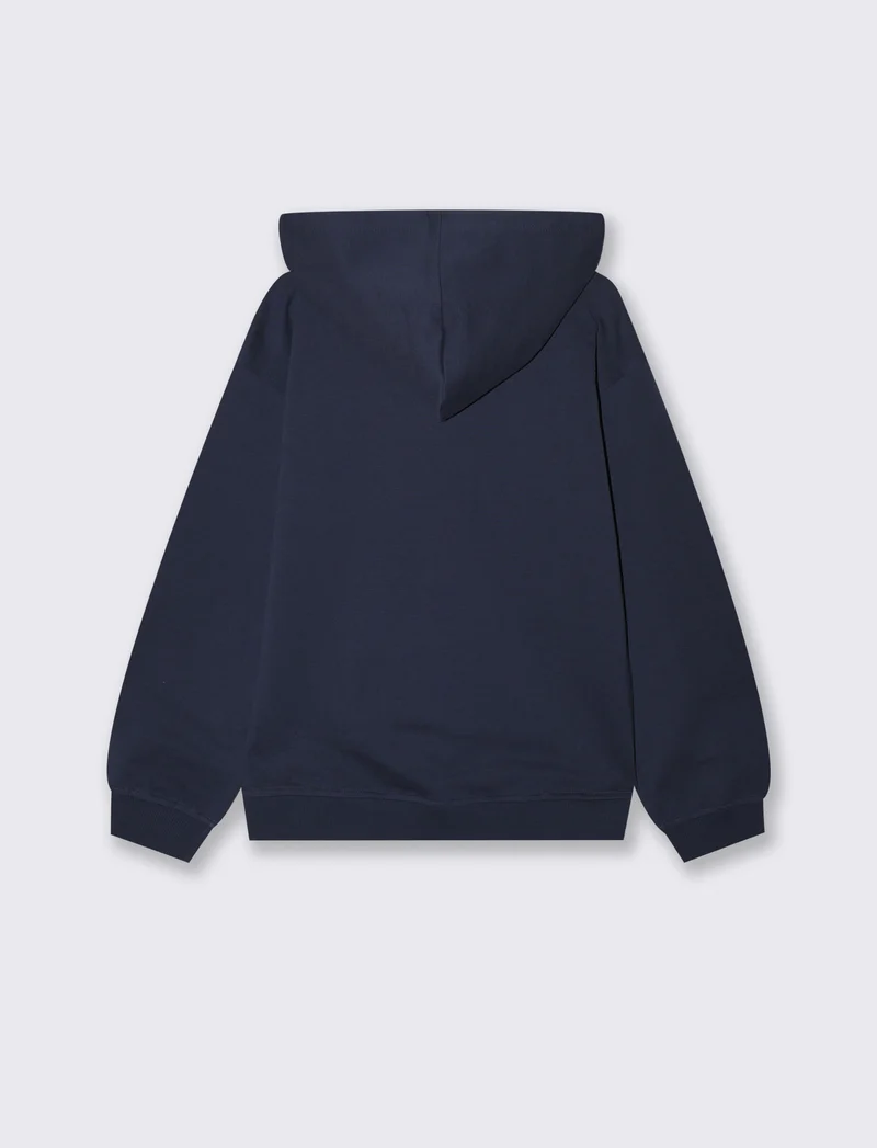 Felpa con cappuccio in cotone morbido - Blu