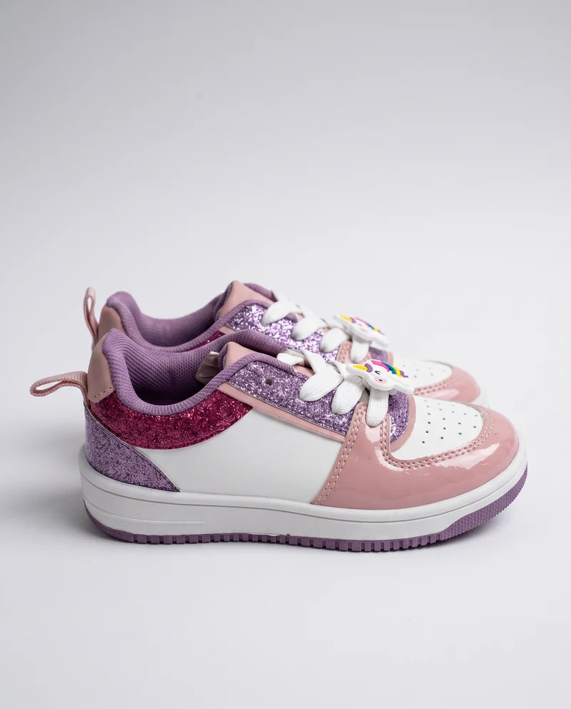 Sneakers multicolor con unicorno per bambina - Bianco