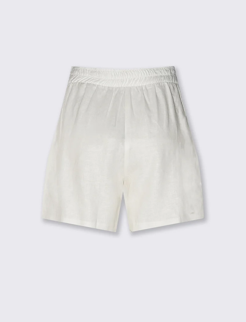 Shorts cargo donna con tasche frontali - Bianco latte