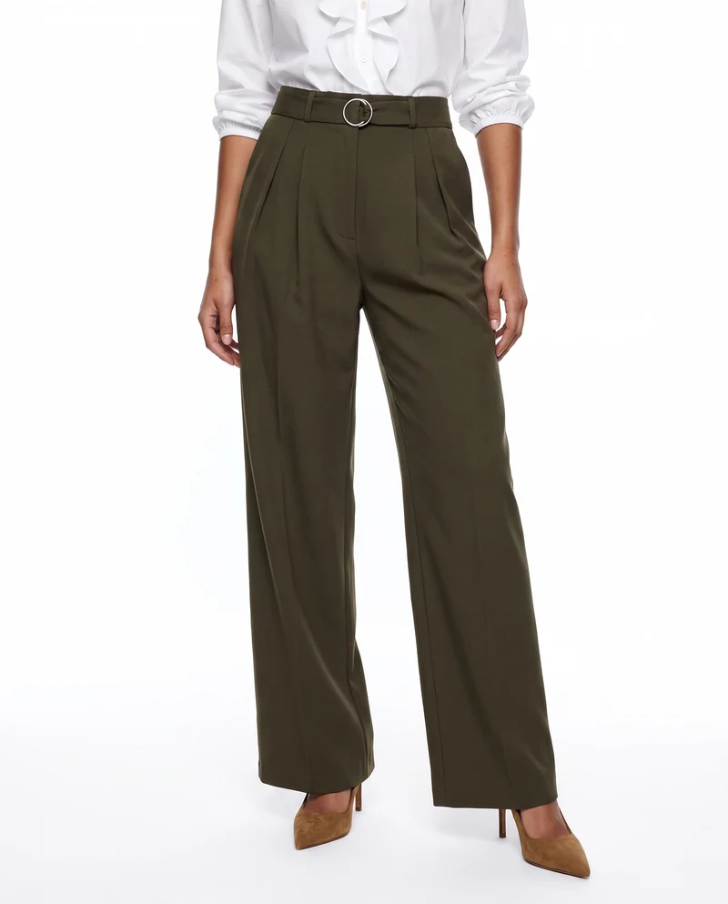 Pantalone wide leg con cintura e pieghe - Ve.milit.