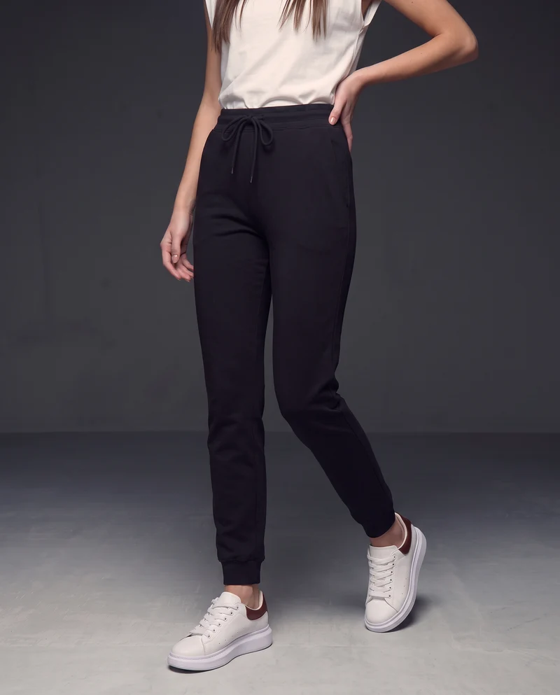 Pantafitness Slim con Coulisse ed Elastico - Nero