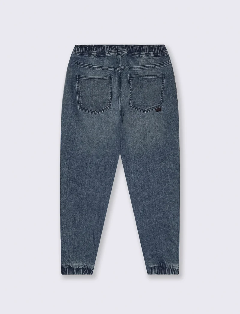 Jeans jogger con vita elasticizzata - Denim