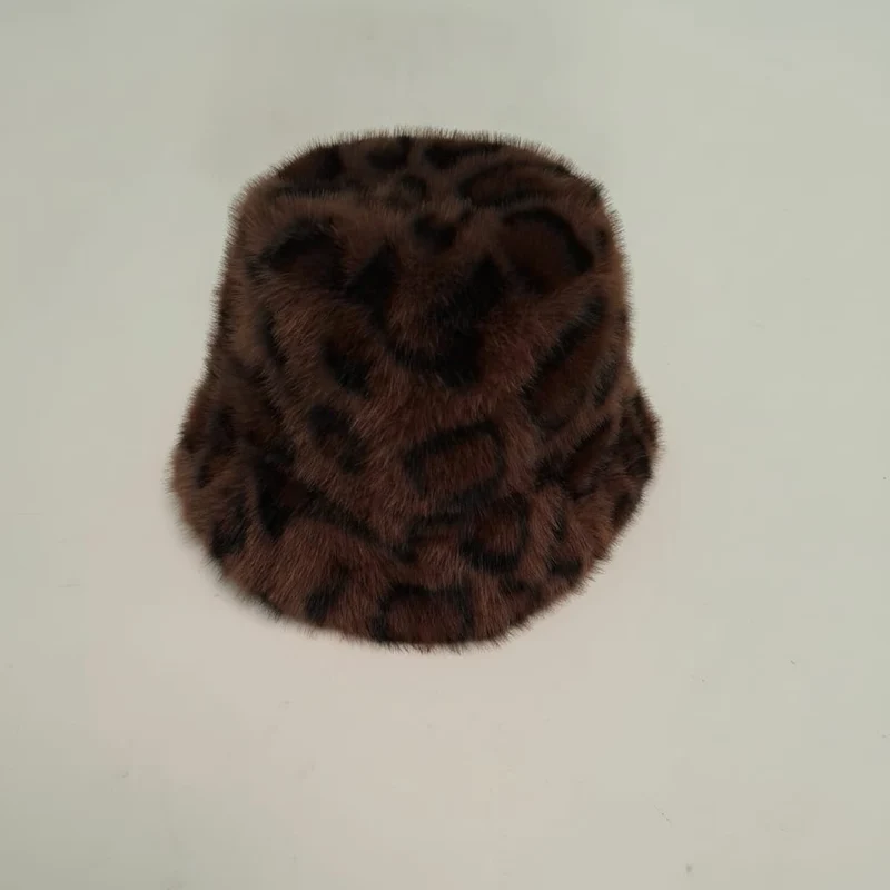 Cappello pescatore reversibile in pelliccia - Leopardato