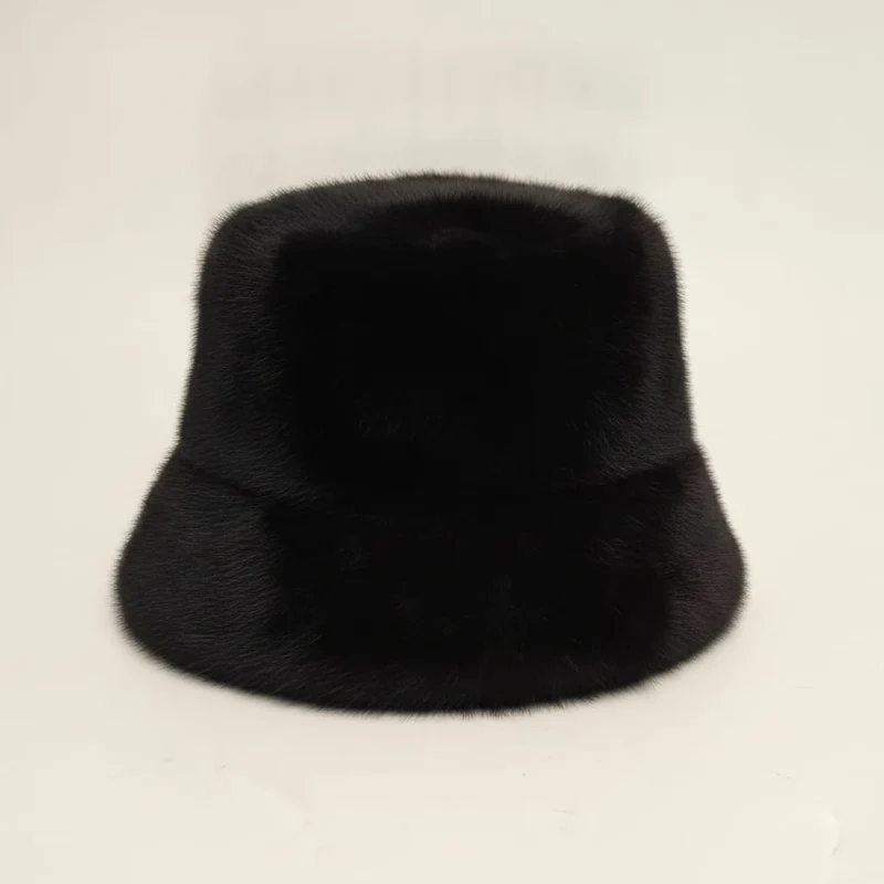 Cappello pescatore reversibile in pelliccia - Nero