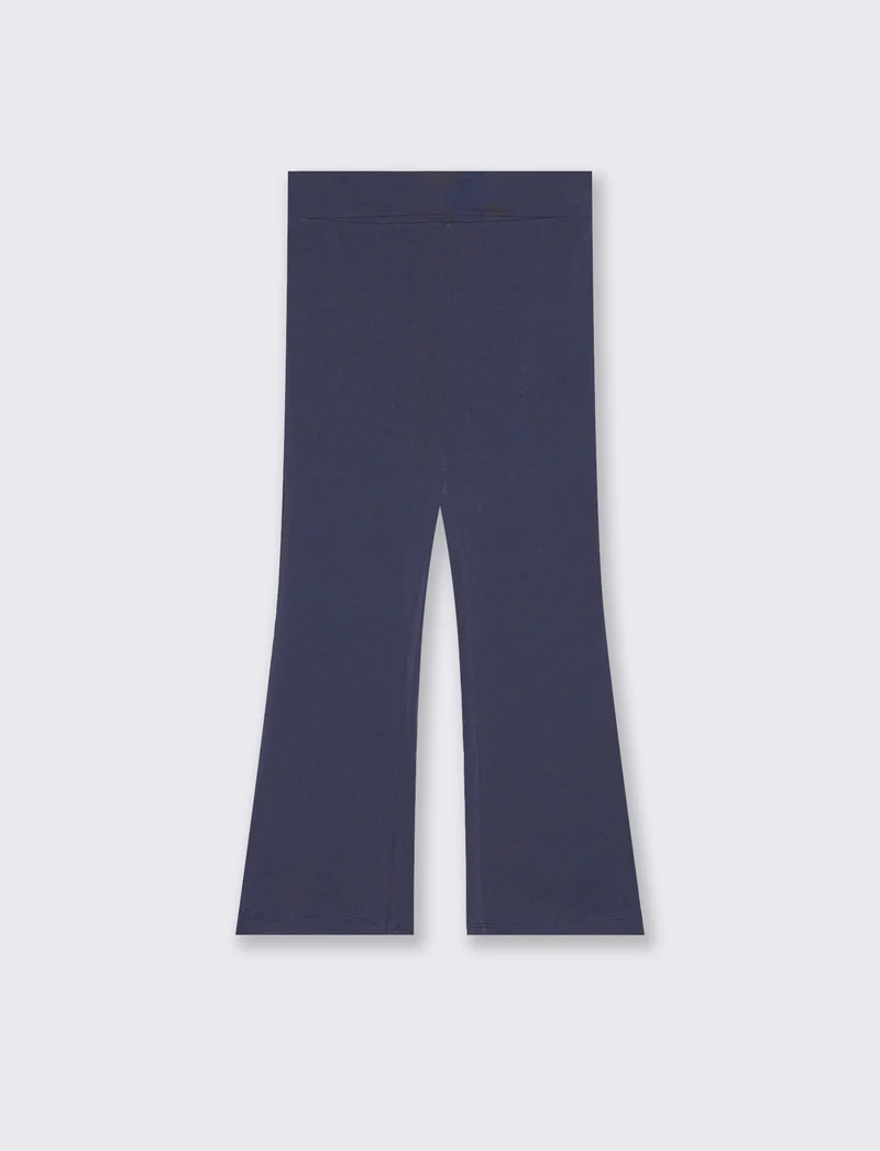 Leggings a zampa in jersey morbido - Blu