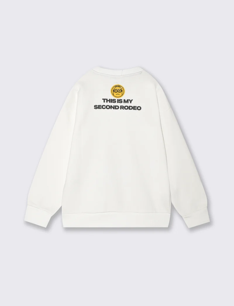 Felpa girocollo Minions con stampa - Bianco latte