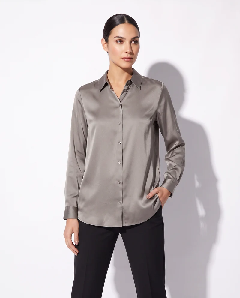 Camicie manica lunga eleganti e versatili - Grigio tortora