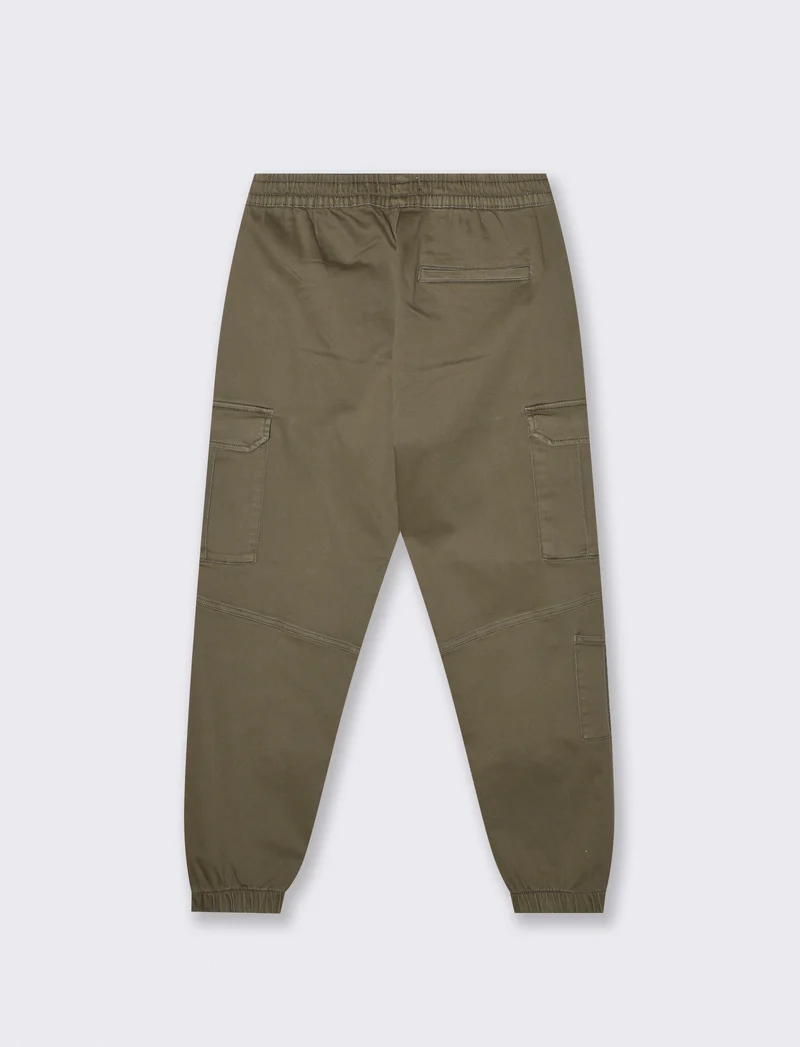 Pantaloni Jogger Cargo Fit con Tasche - Verde kaki