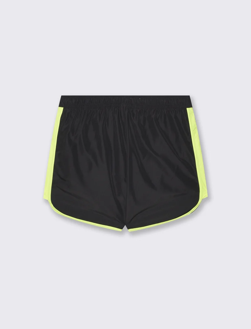 Costume Mare Fluorescente con Stampa - Nero