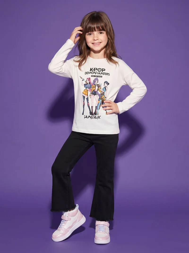T-shirt manica lunga K-Pop demon hunters - Bianco