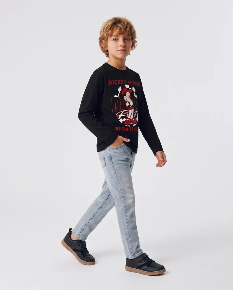 T-shirt maniche lunghe Mickey Mouse - Nero