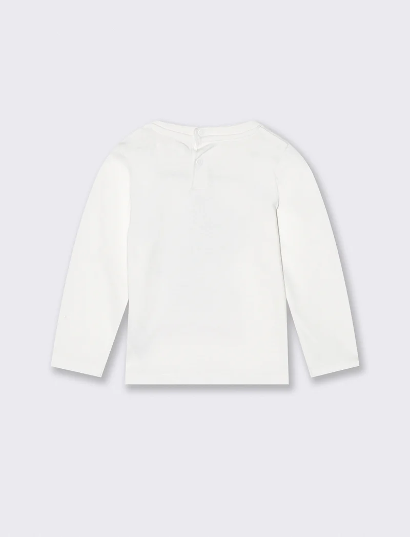 T-shirt natalizia manica lunga girocollo - Bianco latte