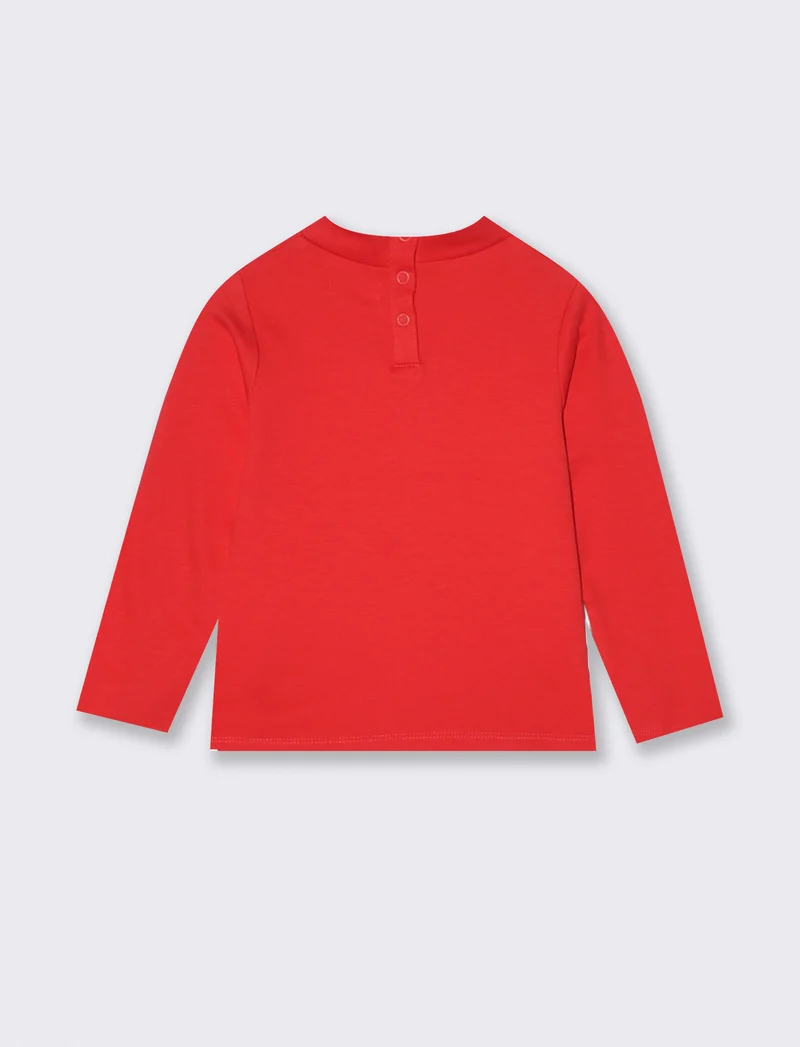 T-shirt collo alto manica lunga interlock - Rosso