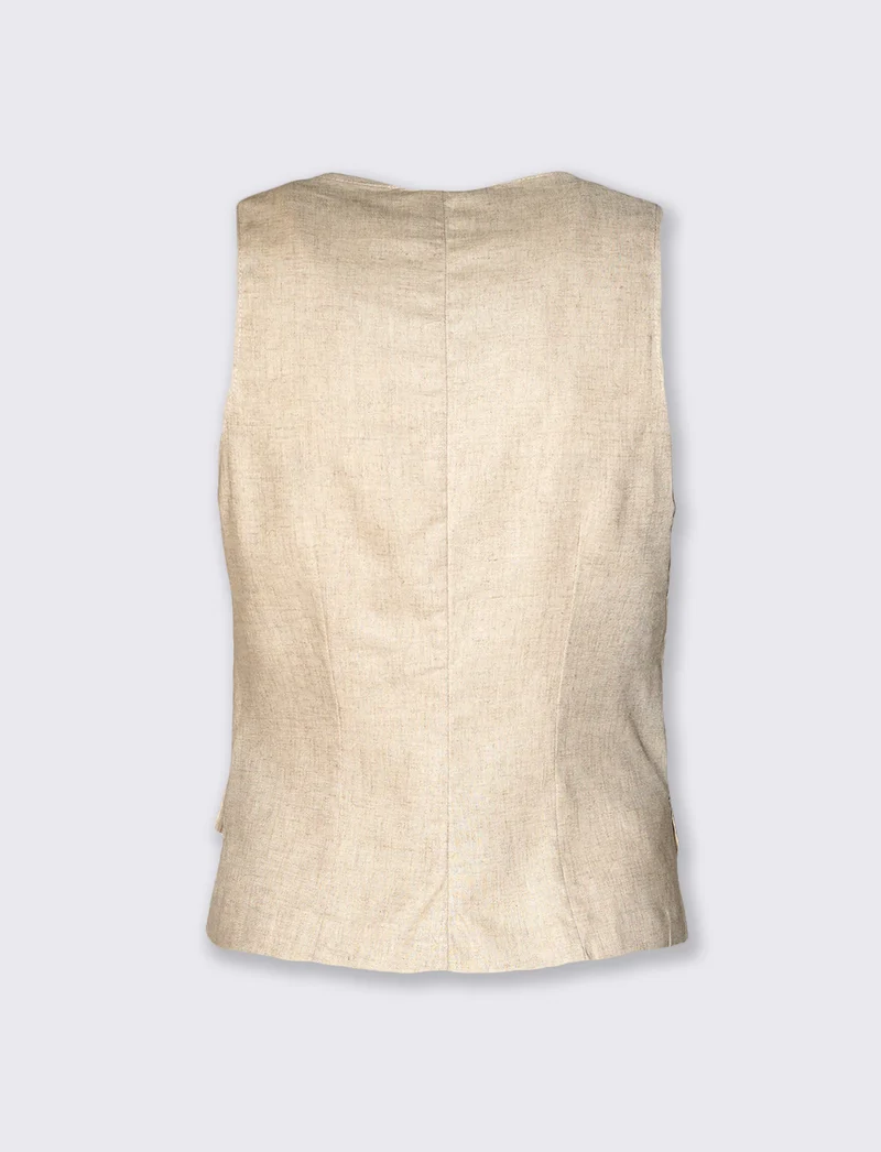 Gilet corto scollo a v per donna - Beige