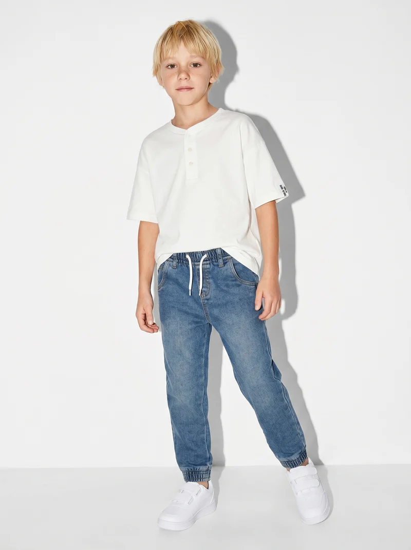 T-shirt Serafino in cotone mezza manica - Bianco