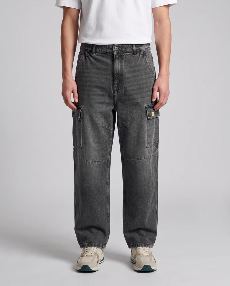 JEANS BAGGY CARGO FIT CON TASCONI SLAVATI - Grigio