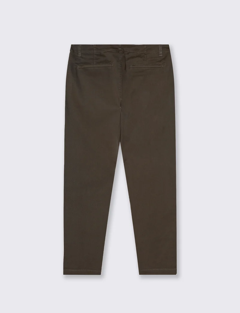 Pantaloni Chino Regular Fit in Twill - Grigio fango