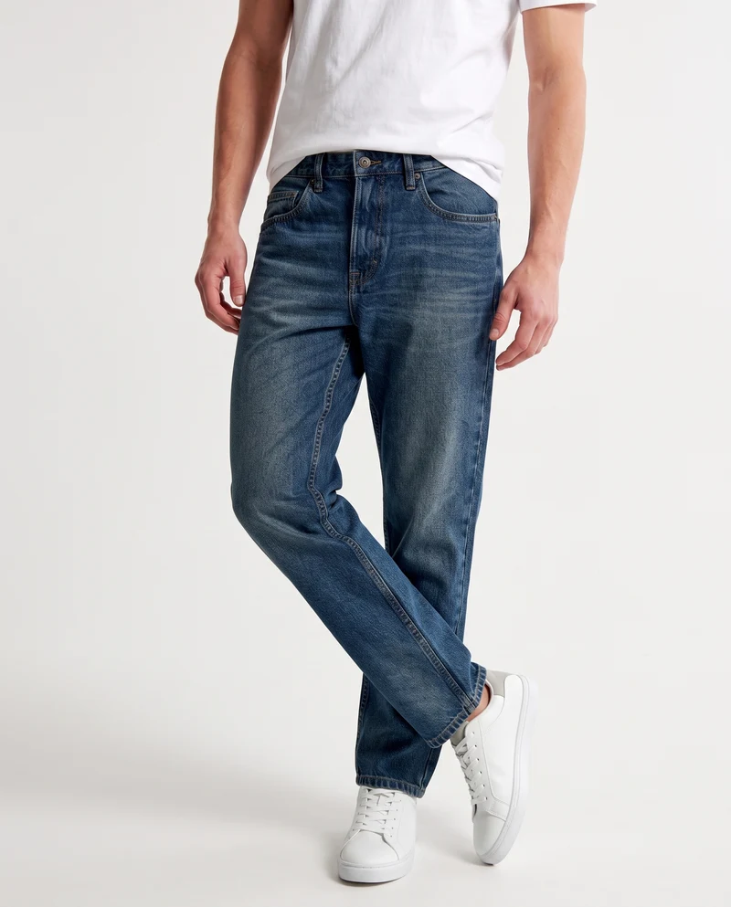 Jeans Blu Medio Straight Fit Cinque Tasche - Denim