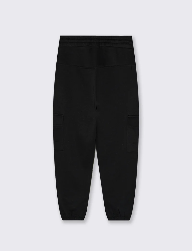 Pantaloni in felpa con tasconi laterali - Nero