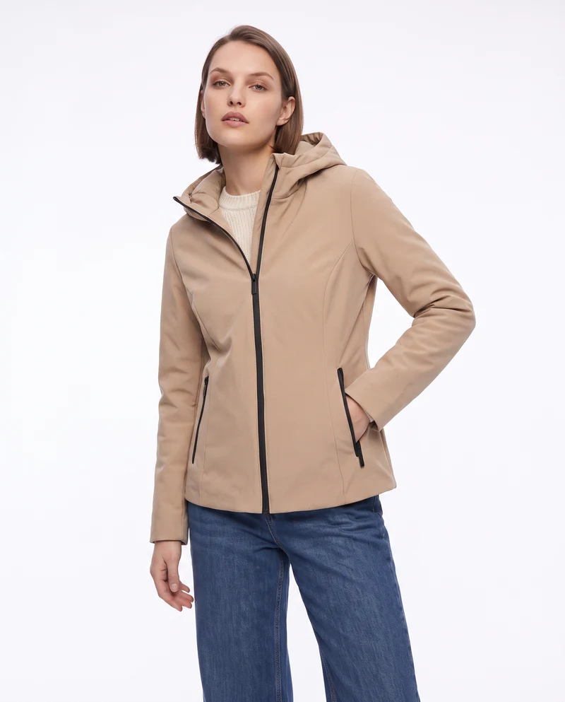 Giubbino doubleface versatile e moderno - Beige grano