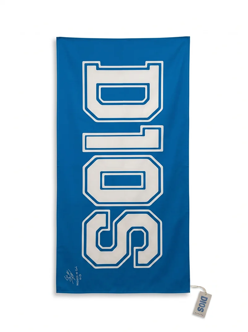 Telo mare d10s con scritta esclusiva - Azzurro