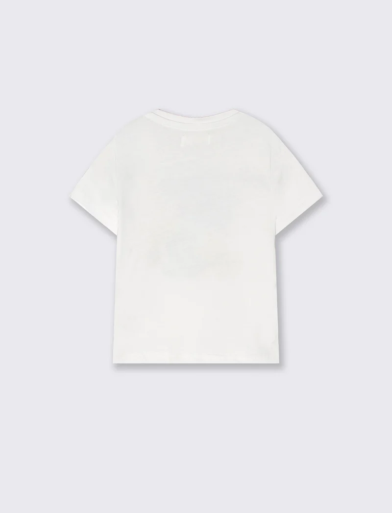 T shirt estiva girocollo manica corta - Bianco